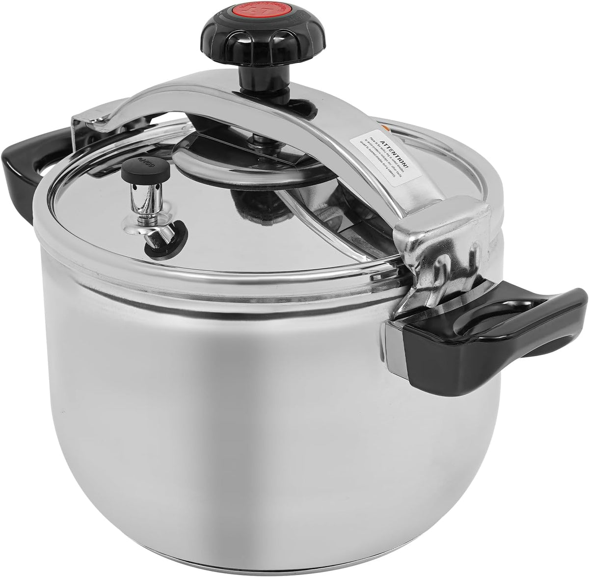 11.6 Quart Pressure Cooker Stainless Steel Pressure Canner, Large Capacity, Commercial Pressure Cooker Clamp On Type, Single Valves for Family or Commercial Use