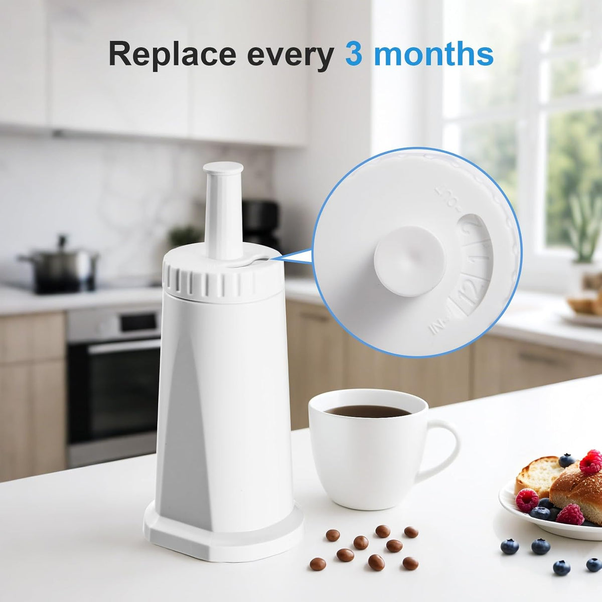 Water Filter for Breville Barista Touch Espresso Machine BES880, Barista Pro BES878, Oracle Touch BES990, Oracle BES980 & Dual Boiler BES920 Bambino ClaroSwiss Sage, BES008WHT0NUC1 (6 Pcs)