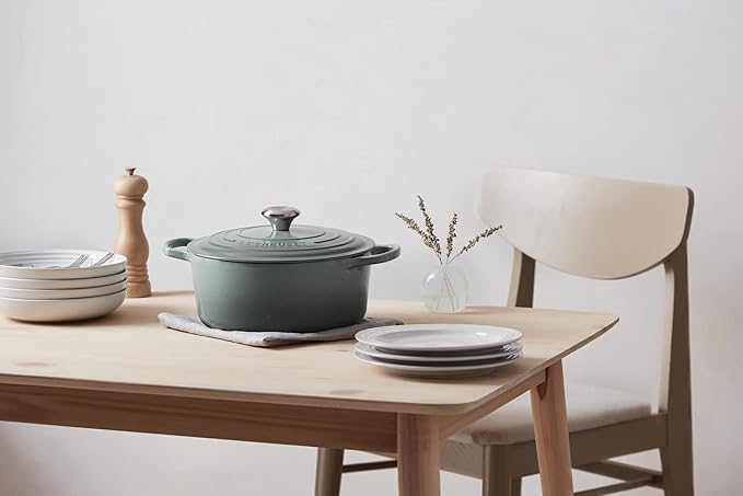 Le Creuset Enameled Cast Iron Signature Round Dutch Oven, 9 qt., Sea Salt
