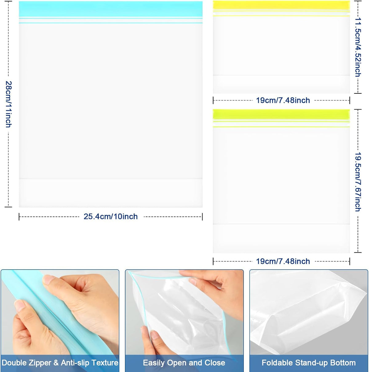 Lerine 16 Pack Reusable Gallon Freezer Bags Dishwasher Microwave Safe, Stand Up BPA Free Reusable freezer Bags 1 Gallon, Extra Thick Leakproof Food Storage Bags for Meal Prep, Kitchen Organization