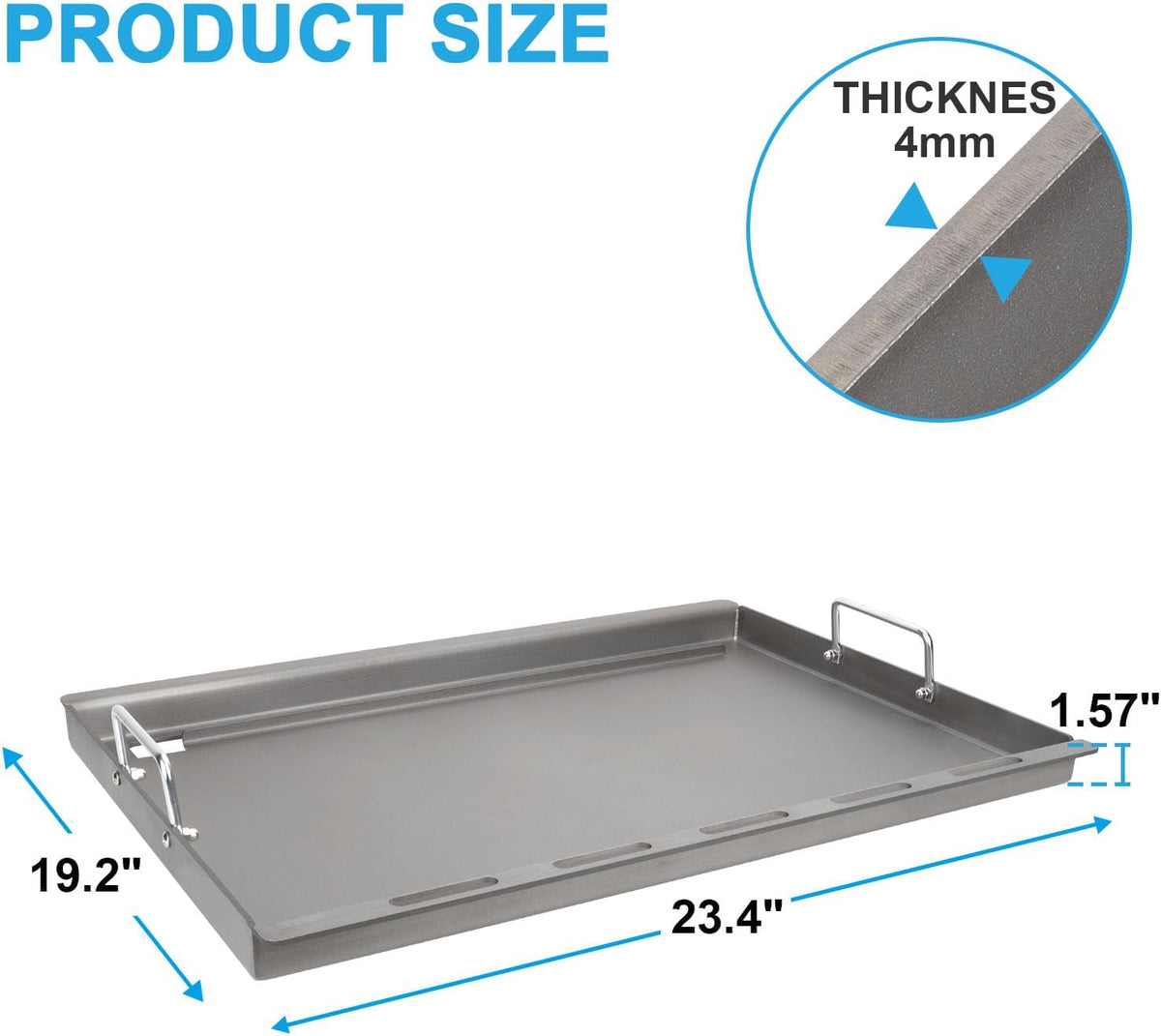 Full-Size Griddle Inserts for Weber Summit 400 Gas Grills, Flat Top Griddle for Weber Summit E-420/E-450/E-470/, Replace for 67550 Grates