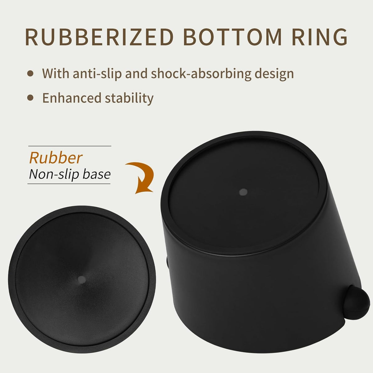 6.3Inch Large Espresso Knock Box Silicone coffee Tamper Mat Espresso Machine Accessories Set of 2 with Removable Knock Bar and Anti-Slip Base for Home Office Barista Tools for Bar Shop