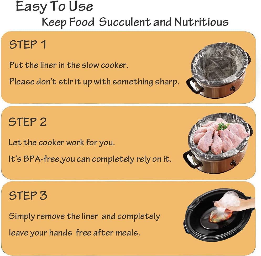20 Counts Slow Cooker Liners and Cooking Bags, Extra Large Size Fits 6-10QT Pot, 14"x 22", BPA Free, Suitable for Oval & Round Pot -1 Pack