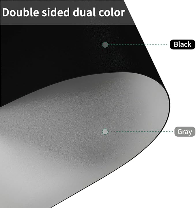 Table Top Protector for Dining Room Table - Can Be Used On Both Sides Waterproof and Easy to Clean Good Flatness Used for Dining Table(Black+Gray 44x84)