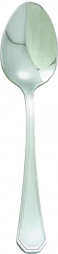 Winco 12-Piece Victoria European Table Spoon Set, 18-8 Stainless Steel,Silver