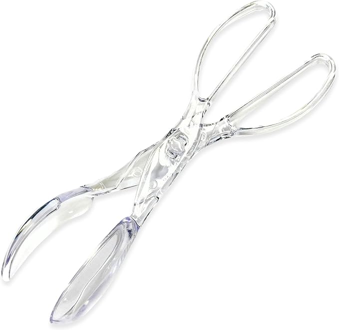 Chef Craft Premium Salad Scissor Tongs, 11.25 inch, Clear