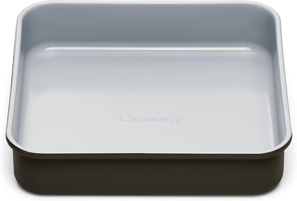 Caraway Non-Stick Ceramic 9” Square Pan - Naturally Slick Ceramic Coating - Non-Toxic, PTFE & PFOA Free - Perfect for Brownies, Lemon Bars, Cakes, & More - Black