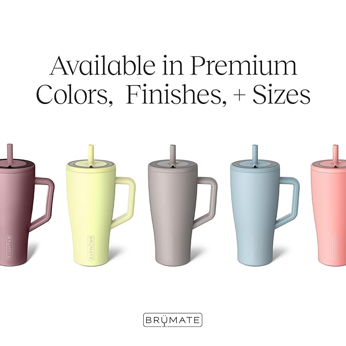 BrüMate Era 40 oz Tumbler with Handle and Straw | 100% Leakproof Insulated Water Bottle Tumbler with Lid and Flexible SoftSip Straw | Made of Stainless Steel | Cup Holder Friendly | 40oz (Sage)