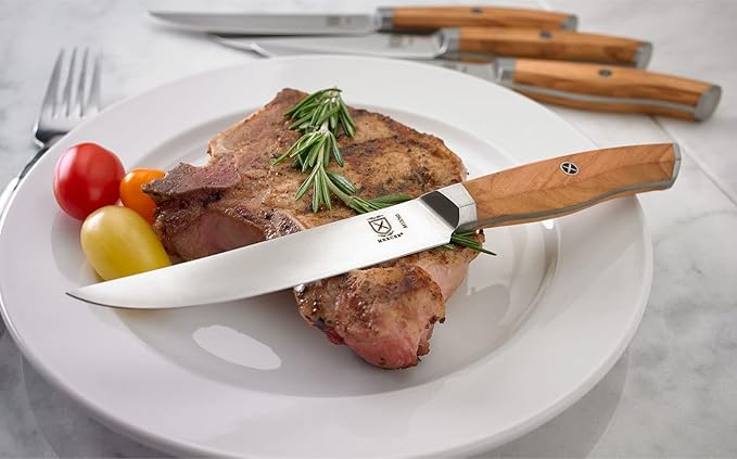 Mercer Culinary Olive Wood 4-Piece Steak Knife Set