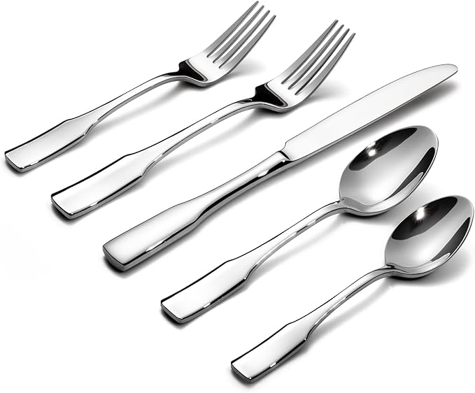 Alata Kate 20-Piece Silverware Set Stainless Steel Flatware Set,Service for 4,Mirror Polished Cutlery Set,Dishwasher Safe