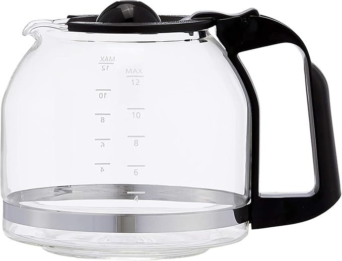Amazon Basics Coffee Makers, 12-Cup Coffee Machines with Reusable Filter, Coffee Pots, Black & Stainless Steel