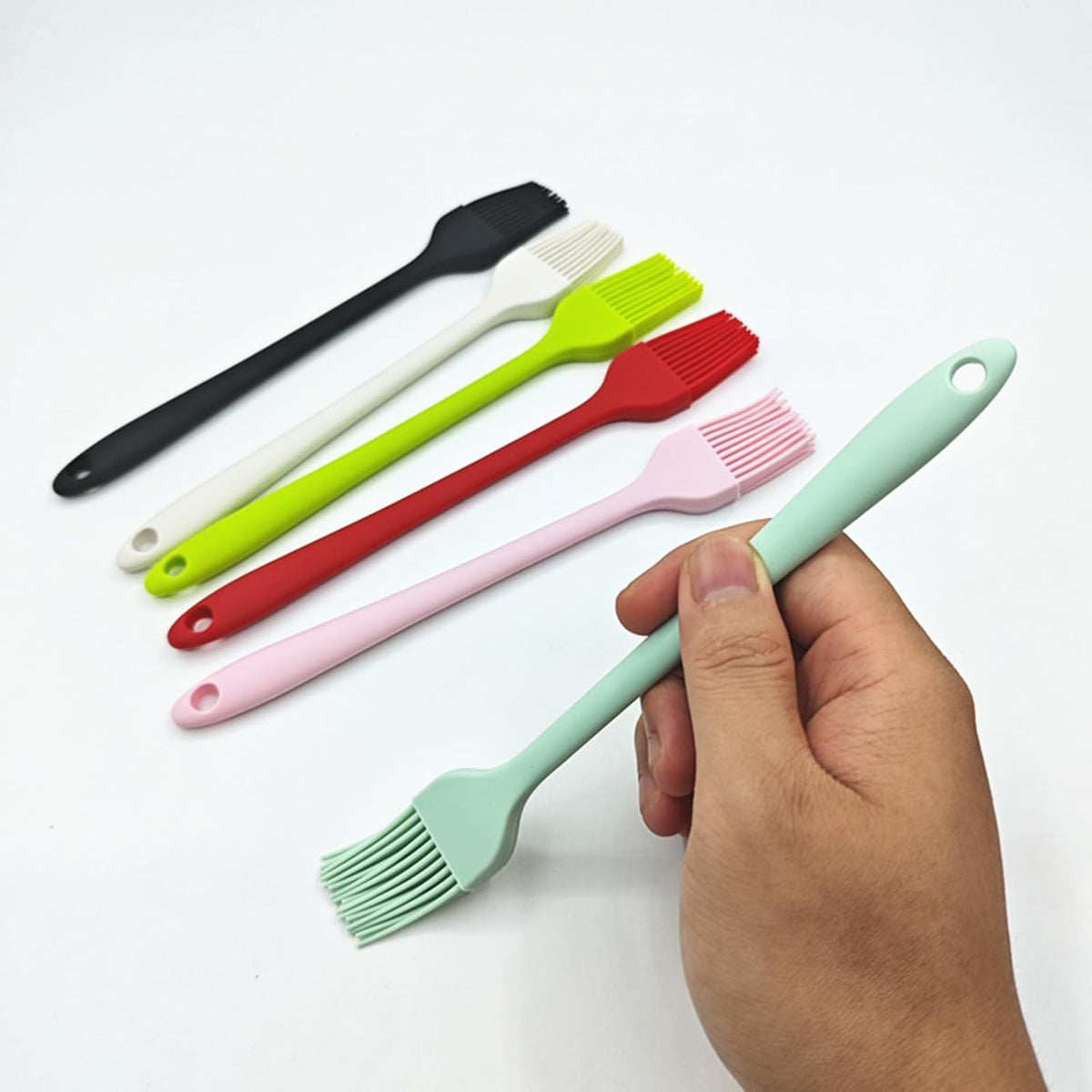 6Pcs Silicone Basting Brush Upgrade Pastry,Heat Resistant Brushes Premium Cooking Brush for Sauce Marinade Meat Glazing Oil BBQ Kitchen Cooking Baking Grilling Flavoring 19cm/7.48"(Small)