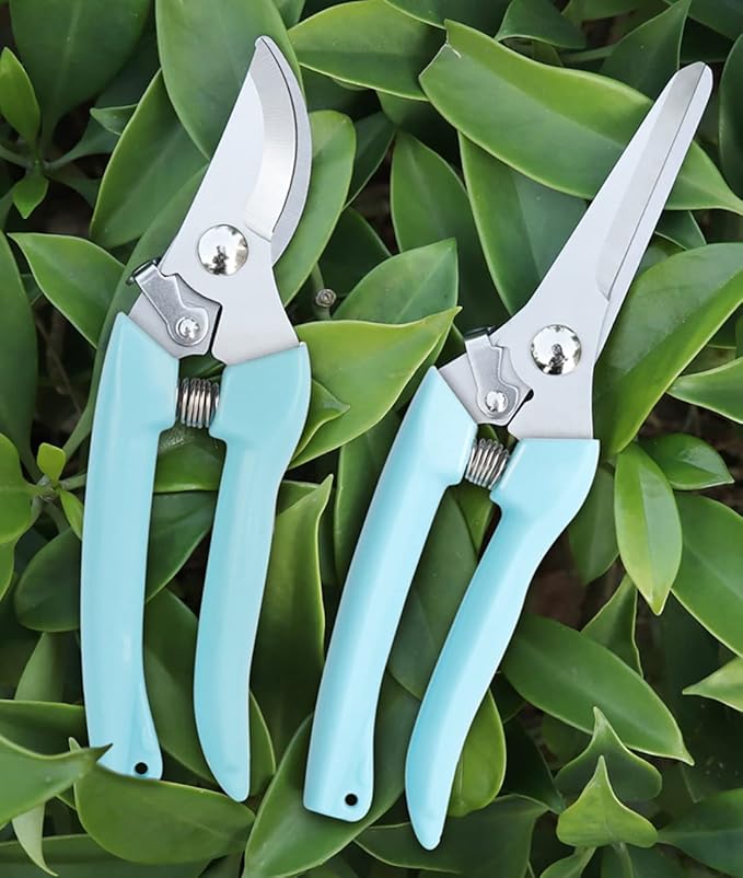 Leize Pruning Shears, Gardening Hand Pruner, Floral Shears, Strong Pruner for Flowers, Branches and Leaves (LightBlueB)