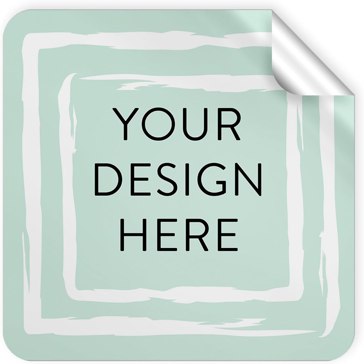 100 Custom Vinyl Stickers - Upload Your own Image, Text, Design, Logo - Personalized Logo Labels for Handmade, Packaging, Bottle, Jars, Candle, Brand Stickers (Mint, 1.5x1.5 Square)