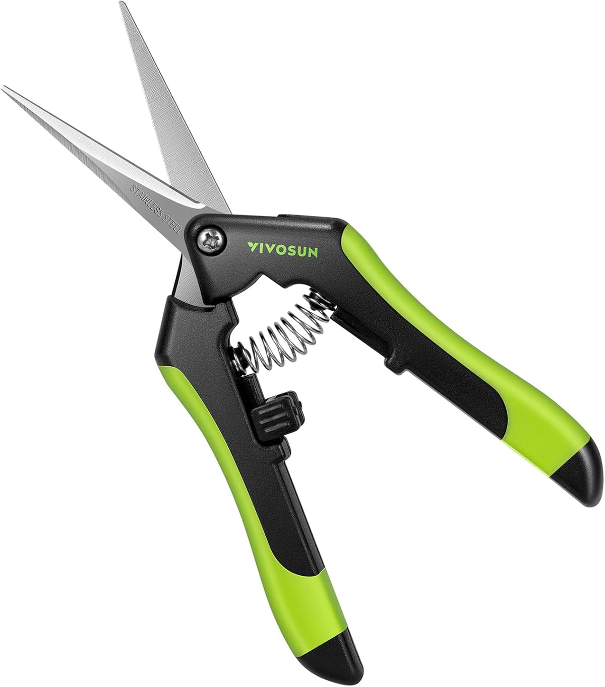 VIVOSUN Gardening Scissors, 6.5 Inch Hand Pruner, Pruning Shear with Straight Stainless Steel Blades, Garden Tools for Women Men, Black and Green