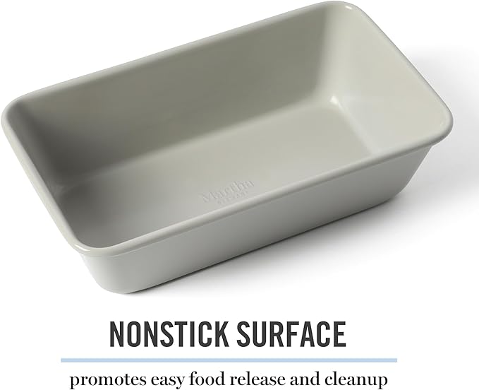 Martha Stewart Carbon Steel Nonstick 9 Inch Loaf Pan | Cool Gray | Deep Shape | Warp-Resistant | Pack of 6