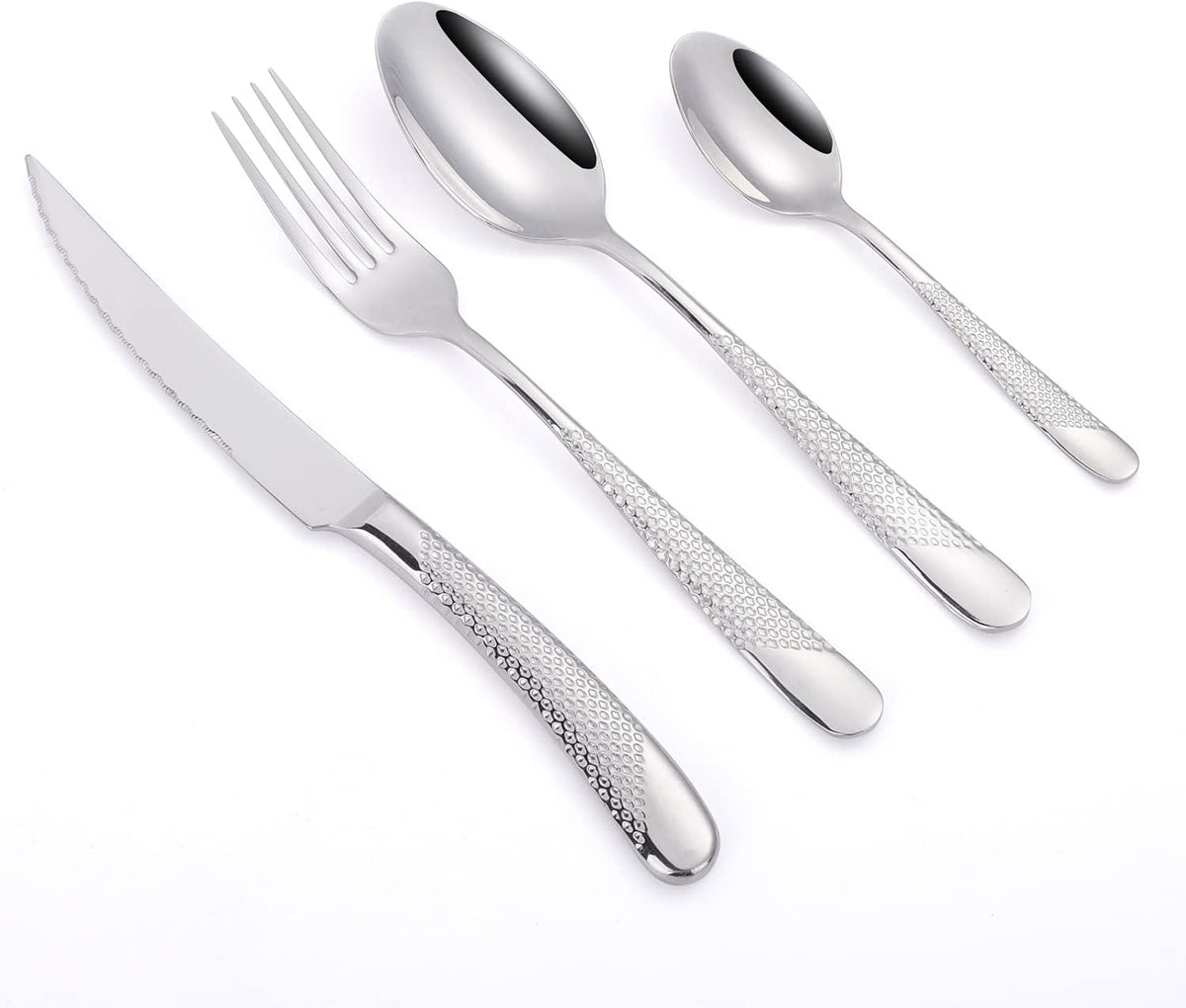 16 Piece Silverware Set,Stainless Steel Flatware Set Spoon and Fork Set for 4,Kitchen Utensil Cutlery Set Mirror Finish Dishwasher Safe Gift Package (gold)