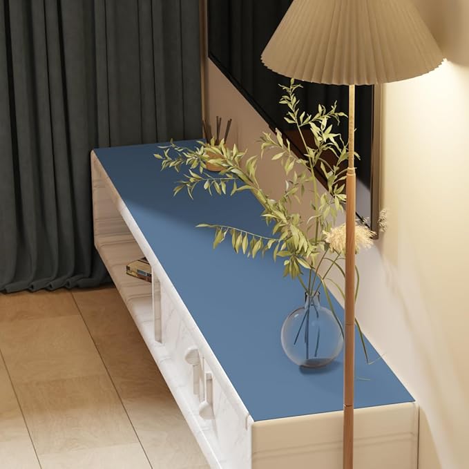 Leather Desk Mat,1.8mm Thick,17x60 Inch Desk Cover,Desk Protector Mat,Dresser Cover Top,Leather Table Cover,Side Table Cover,Office Desk Cover(Grayish Blue+Dark Green,17x60)