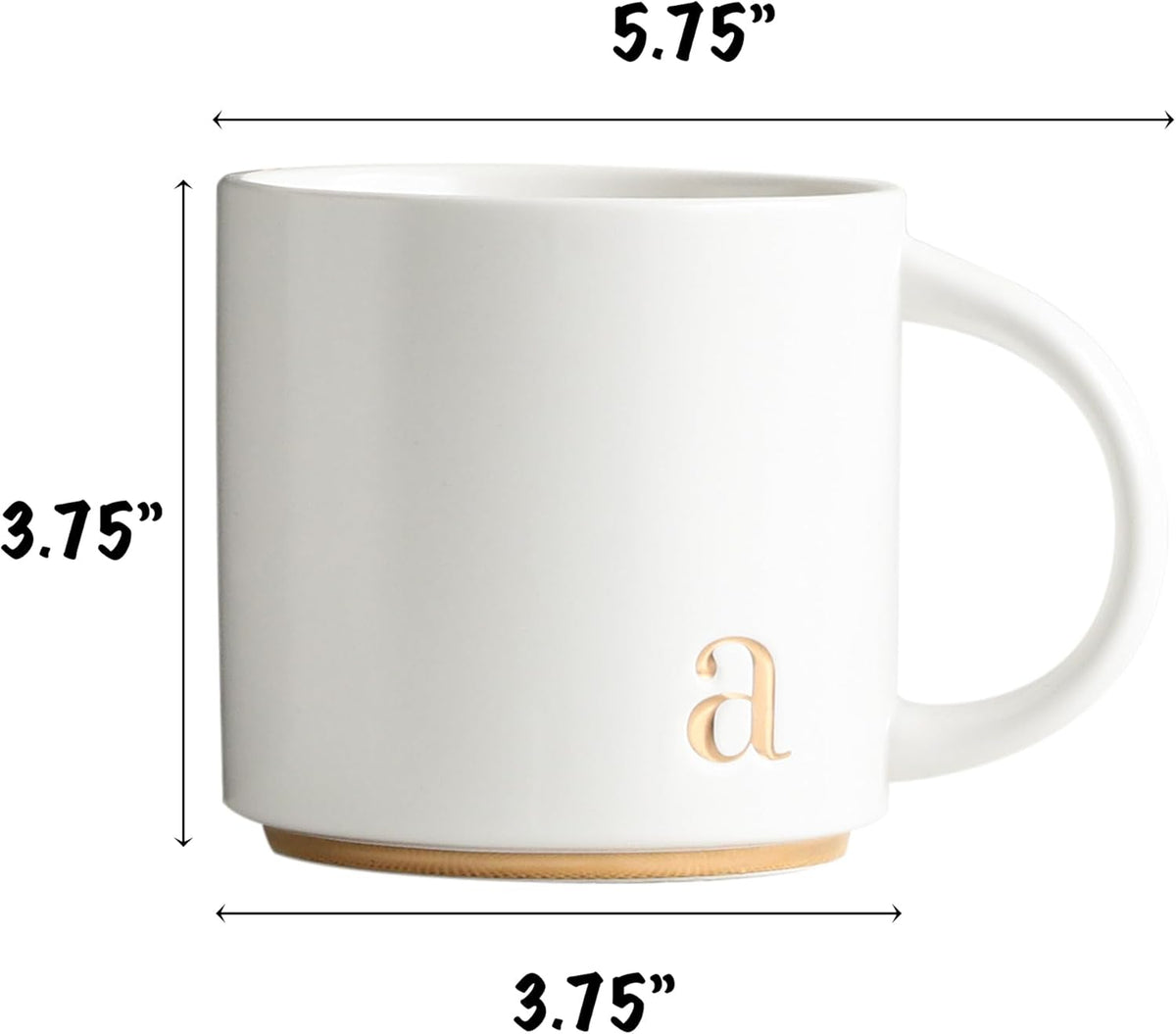 COLLECTIVE HOME - Monogram Ceramic Mugs, 15 oz Golden Initial Coffee Cups, Elegant Alphabet Tea Mugs, Elegant Personalized Mug with Gift Box, Luxurious Cups for Office and Home (a)