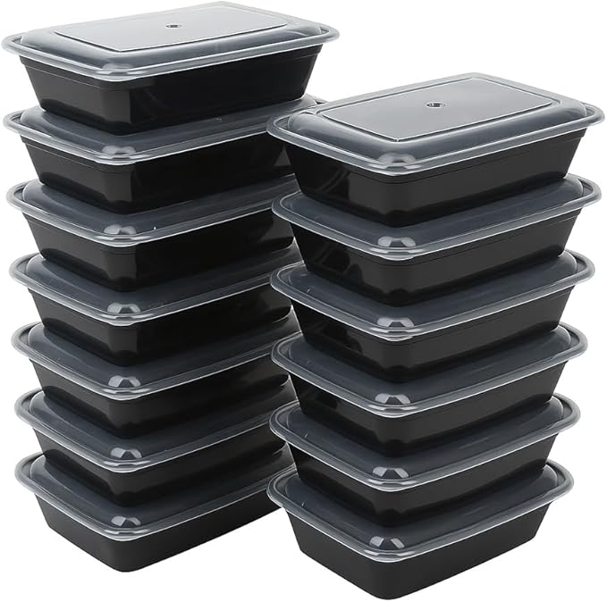 Ruthy's Outlet Meal Prep Containers W/Lids -Square Food Storage – BPA-Free| Stackable | Microwave | Freezer & Dishwasher Safe | Reusable Lunch Bento Box Portion Control & Planning (150 Pack, 24 oz)