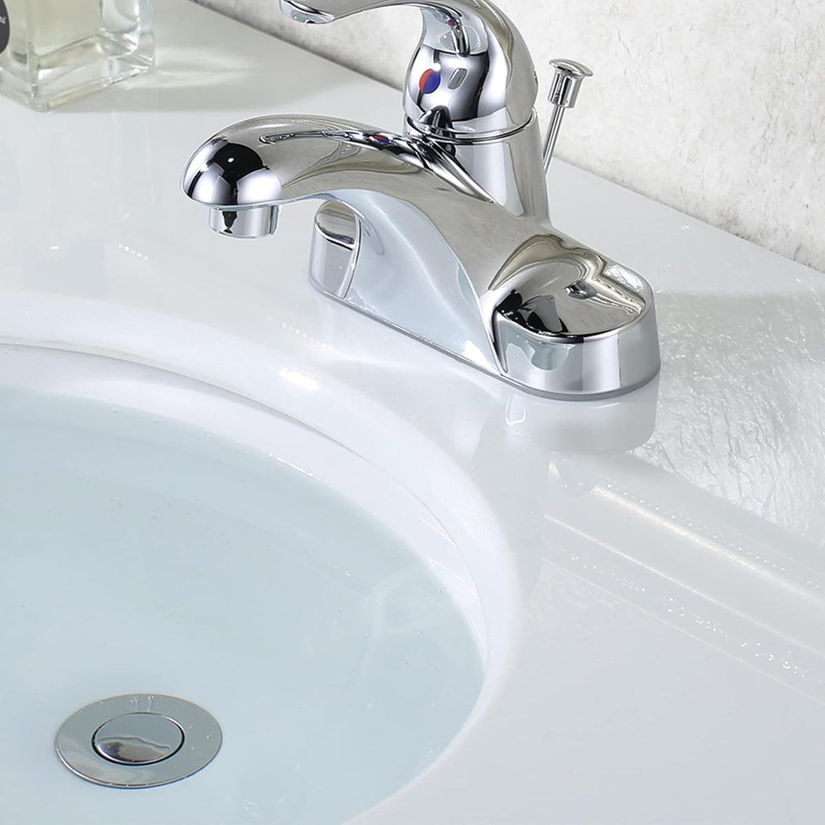 Bathroom Sink Drain with Lift Rod, ARCORA Sink Drain with overflow, Chrome Drain Stopper for Vessel Sink