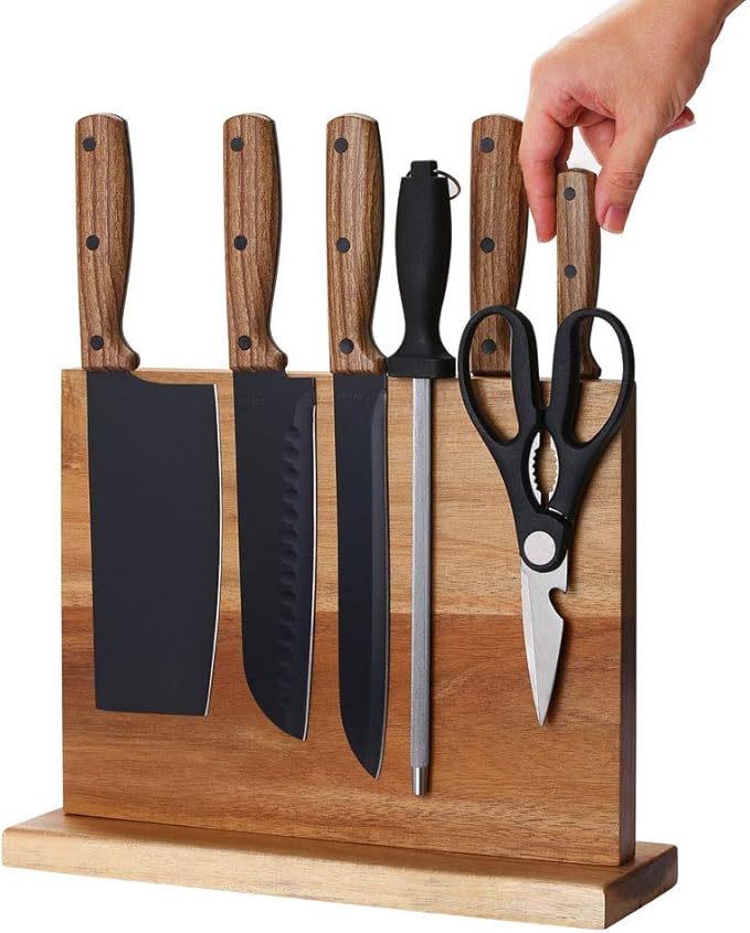 Home Kitchen Magnetic Knife Block Holder Rack Magnetic Stands with Strong Enhanced Magnets Multifunctional Storage Knife Holder