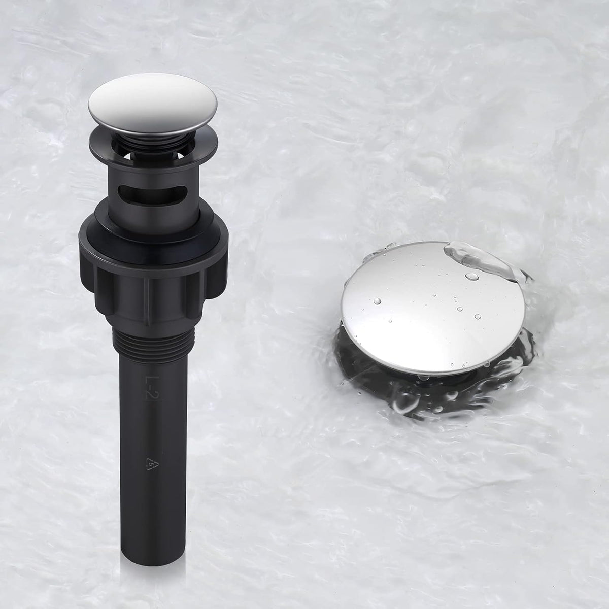 ARCORA Pop Up Sink Drain with Overflow, Chrome Bathroom Sink Drain, Pop Up Drain for Vessel Sink