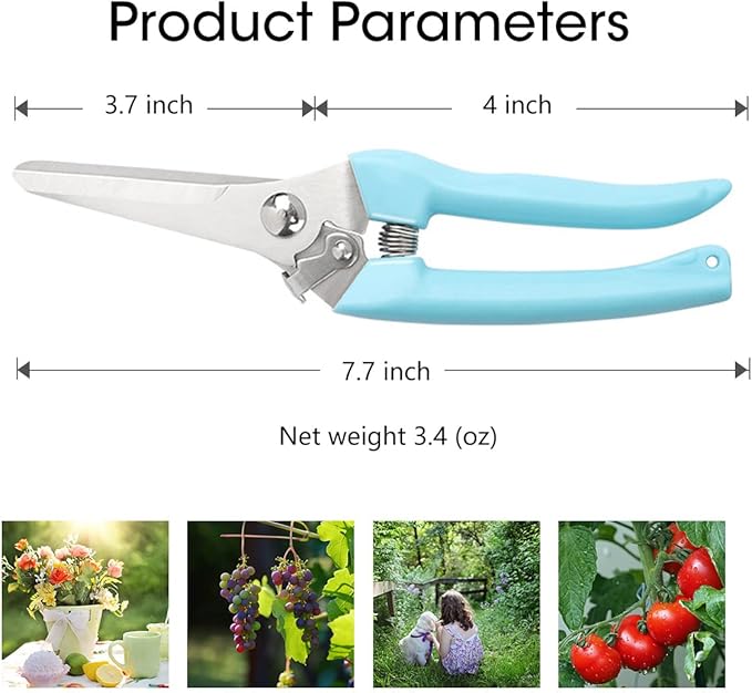 Leize Pruning Shears, Gardening Hand Pruner, Floral Shears, Strong Pruner for Flowers, Branches and Leaves (LightBlueB)
