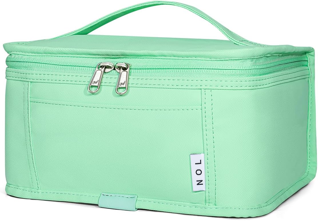 NOL Natural Organic Lifestyle Small Lunch Bag Mini Lunch Box Insulated Lunch Bag for Men/Women Leakproof Cooler Tote Bag Lightweight Nylon Waterproof Lunch Box For Work,Mint green