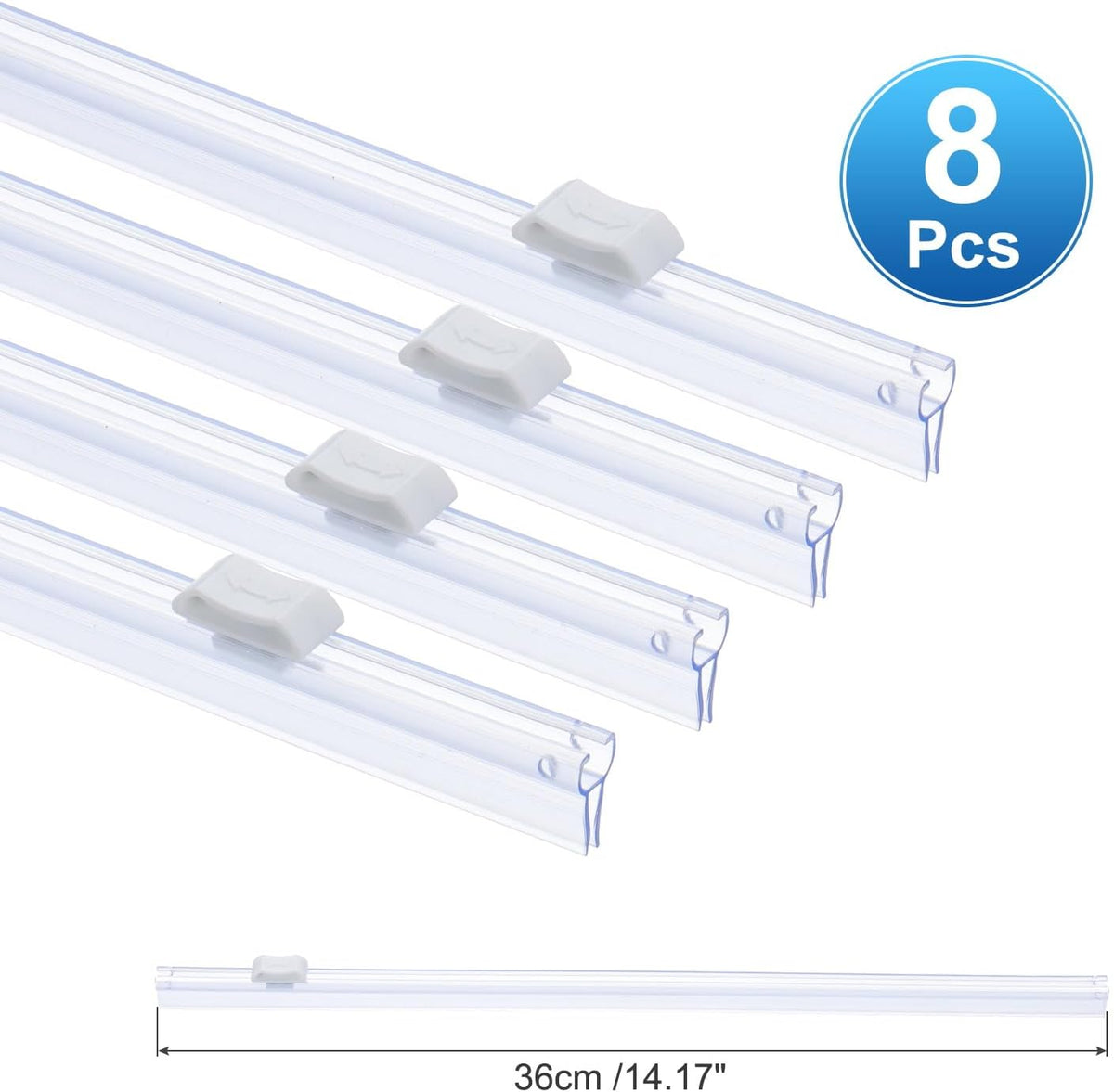 PATIKIL 8pcs Plastic Wrap Cutter, 14in Plastic Wrap Slide Cutter Snap Card Slot Installation Replacement for Aluminum Foil Wax Paper Parchment Paper Wrap Dispenser, White