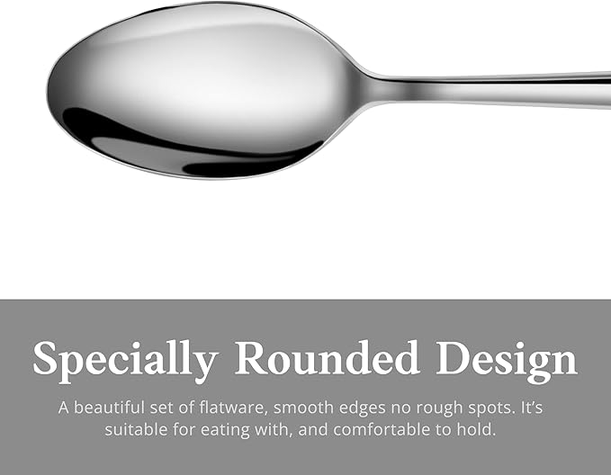Artaste Rain II Forged 18/10 Stainless Steel (Silver (Set of 12), Dinner Spoon (8-Inch))