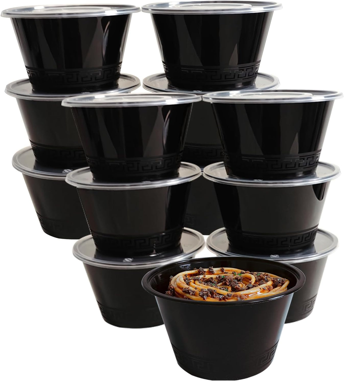 50 Pack 26 oz Disposable Meal Prep Containers with Lids,To Go Take Out Plastic Food Storage, Disposable Takeaway Boxes,Freezer, Dishwasher Safe Prep Containers,