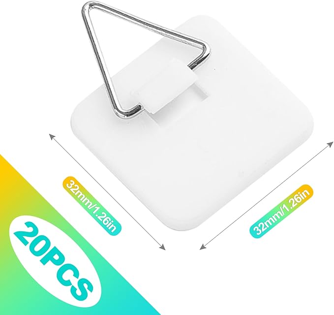 20 Pack Invisible Adhesive Plate Hangers, Vertical Wall Holders for Display, Supports 8-10 Inch Decorative Plates, Art & China, Secure Hangers for Home Décor