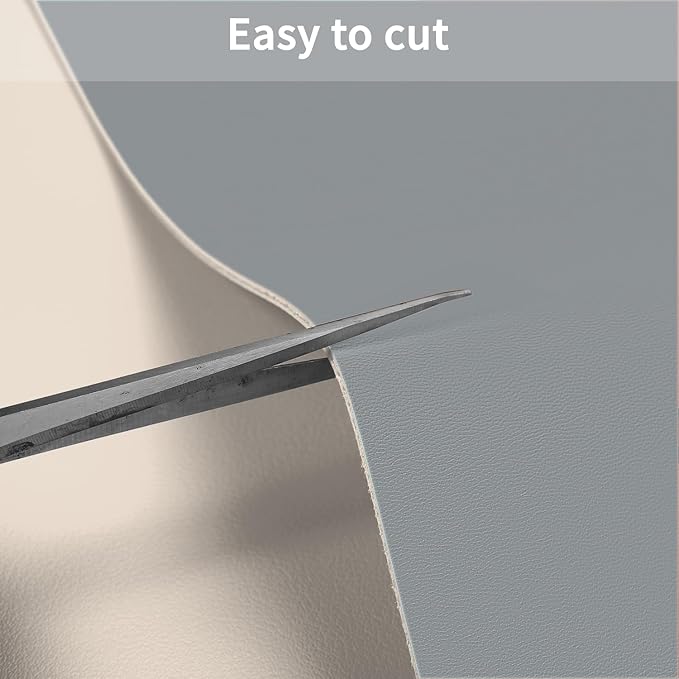 Leather Desk Mat,1.8mm Thick,15.75x63 Inch Desk Cover,Desk Protector Mat,Dresser Cover Top,Leather Table Cover,Side Table Cover,Office Desk Cover(Off White+Light Gray,15.75x63)