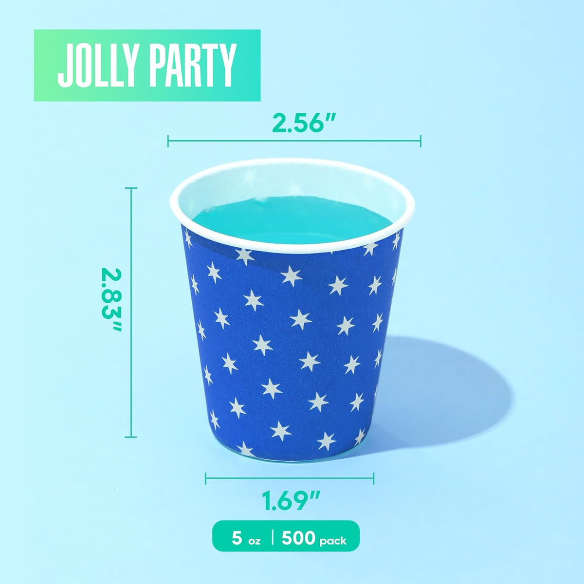 500 Pack 5oz Paper Cups, Multicolor Paper Disposable Cups, Small Mouthwash Cups, Cold Beverage Drinking Cup for Party,Travel and Event (Stars)