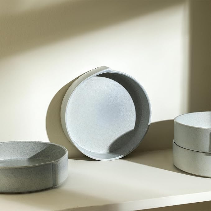 Stone Lain Bao 4-Piece Pasta Bowl Set Stoneware, Blue-Grey