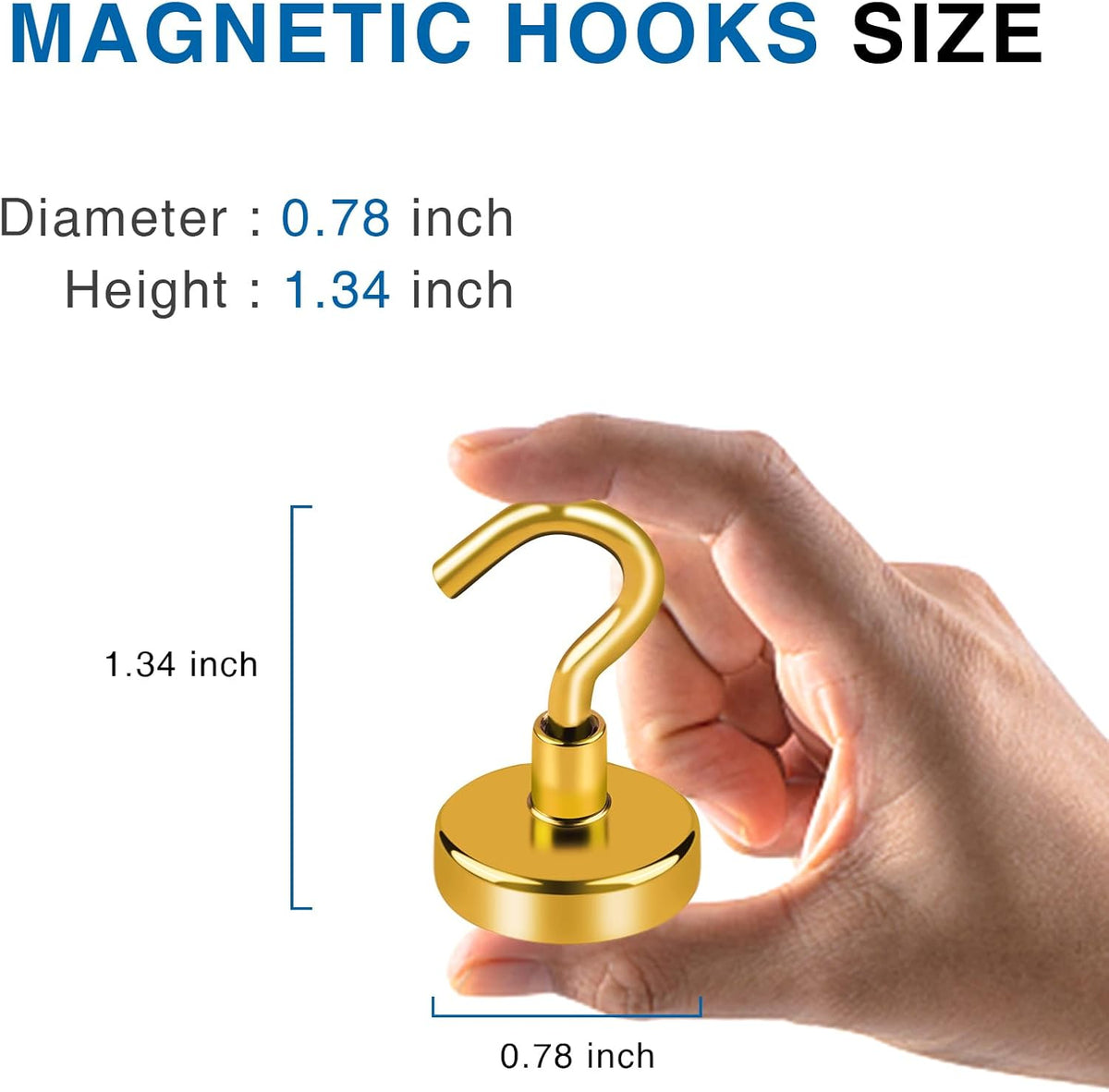 LOVIMAG Cruise Essentials Must Haves, 40Lbs Yellow Magnets, Strong Magnetic Hooks for Hanging, 6 Pack