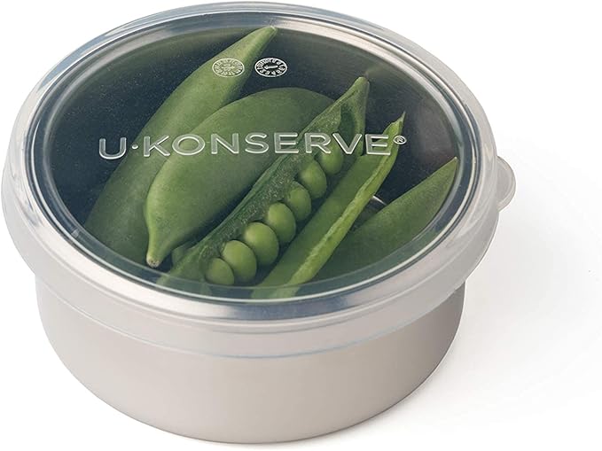 U Konserve Stainless Steel Round Food Storage Bento Box Container, Leak Proof Silicone Lid Dishwasher Safe - Plastic Free, 5oz
