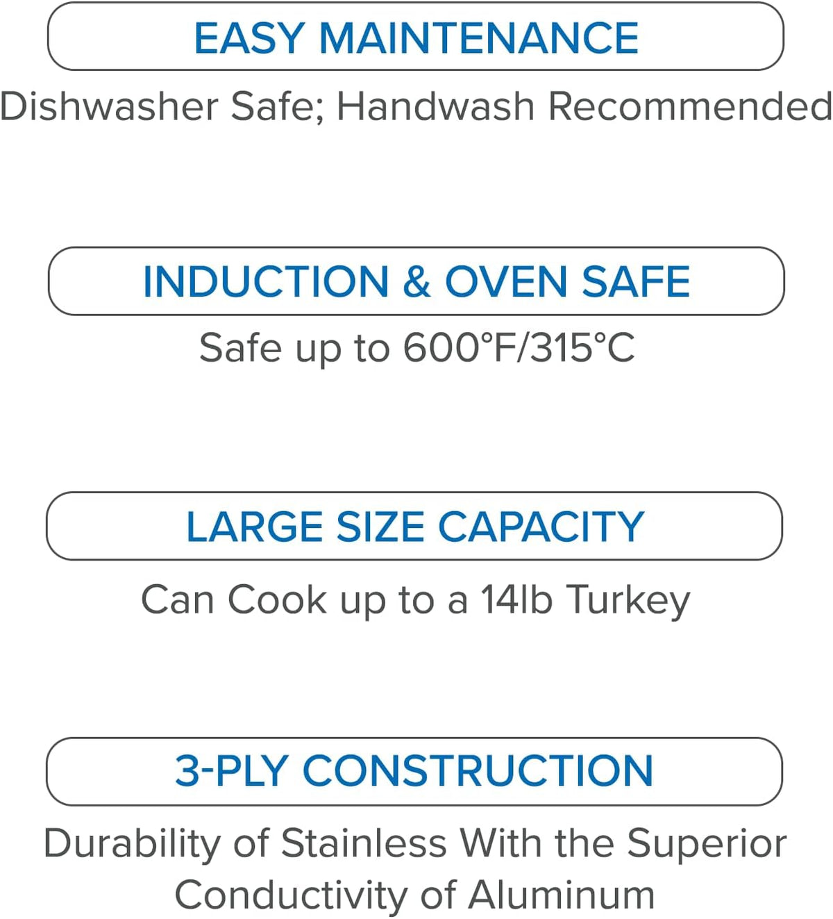 Viking 3-Ply Oval Roasting Pan, 8.5 Quart, Stainless Steel Kitchen Cookware with Metal Induction Lid and Rack, Great for Turkey, Dishwasher and Oven Safe, Silver