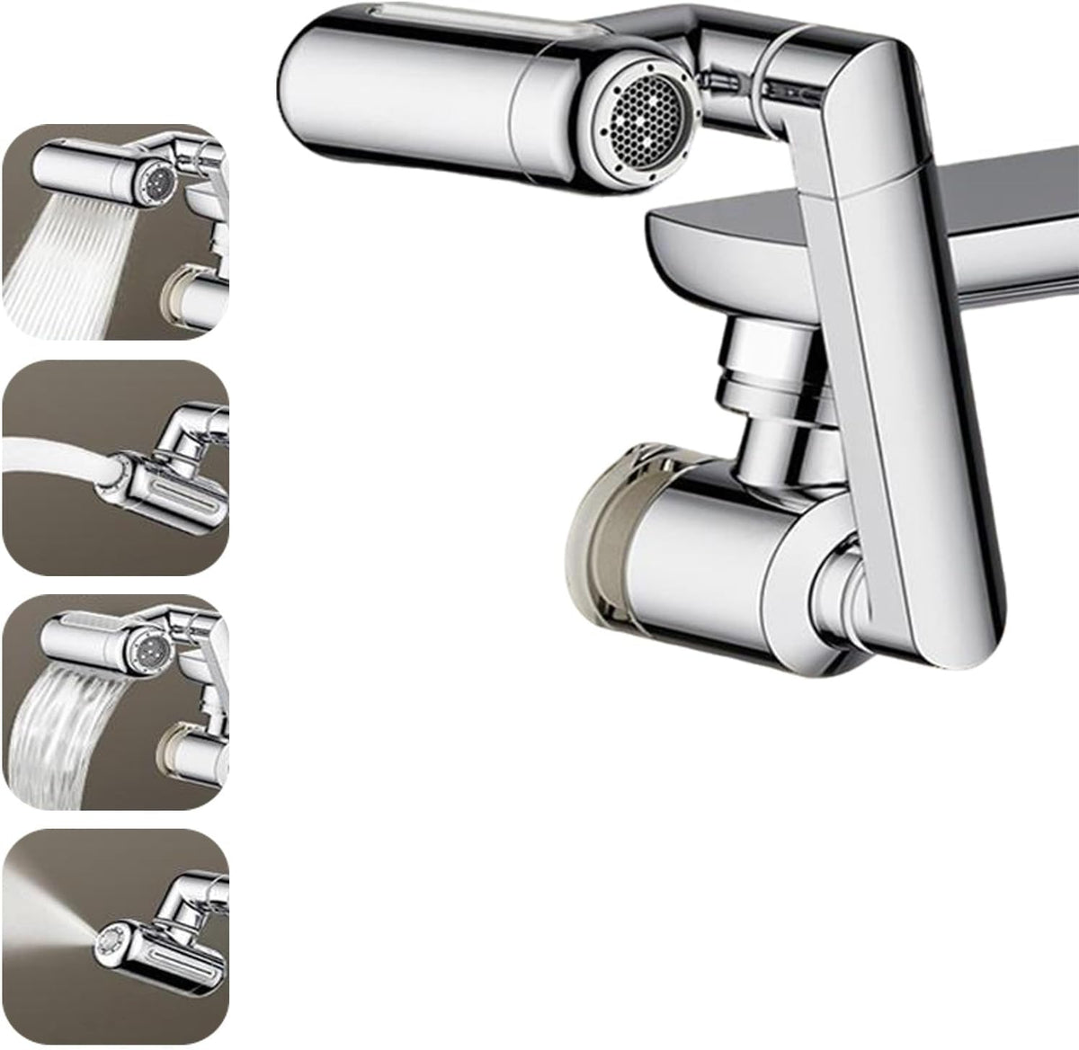 1080° Swivel Faucet Extender - Filter Sink Aerator, 4 Mode Splash Water Filter Extension, Universal Robotic Arm -Wash Hand/Hair/Face