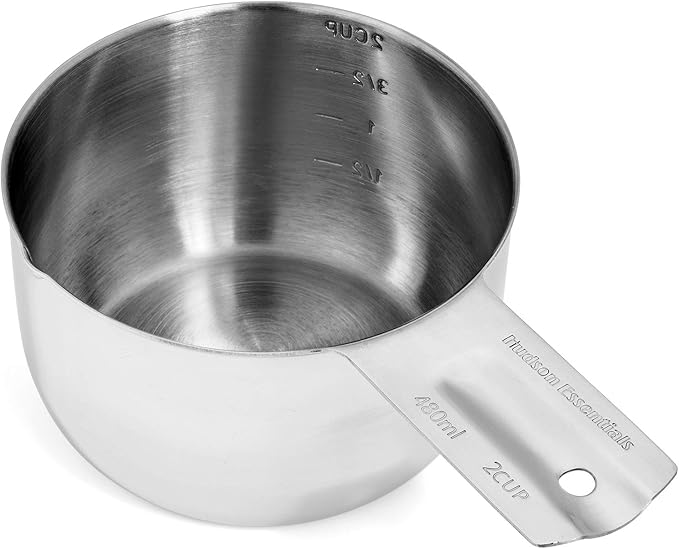 Hudson Essentials Stainless Steel Measuring Cups and Spoons Set (1 Piece 2-Cup)
