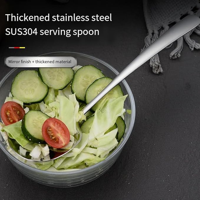 SIAIQIANG Extra-Large Serving Spoons Set,Food-Grade 18/8 Stainless Steel,11.4-Inch Serving Utensils Set,Ideal for Salads, Pasta Platters,Mashed Potatoes,Buffets,and More (2-Pack)