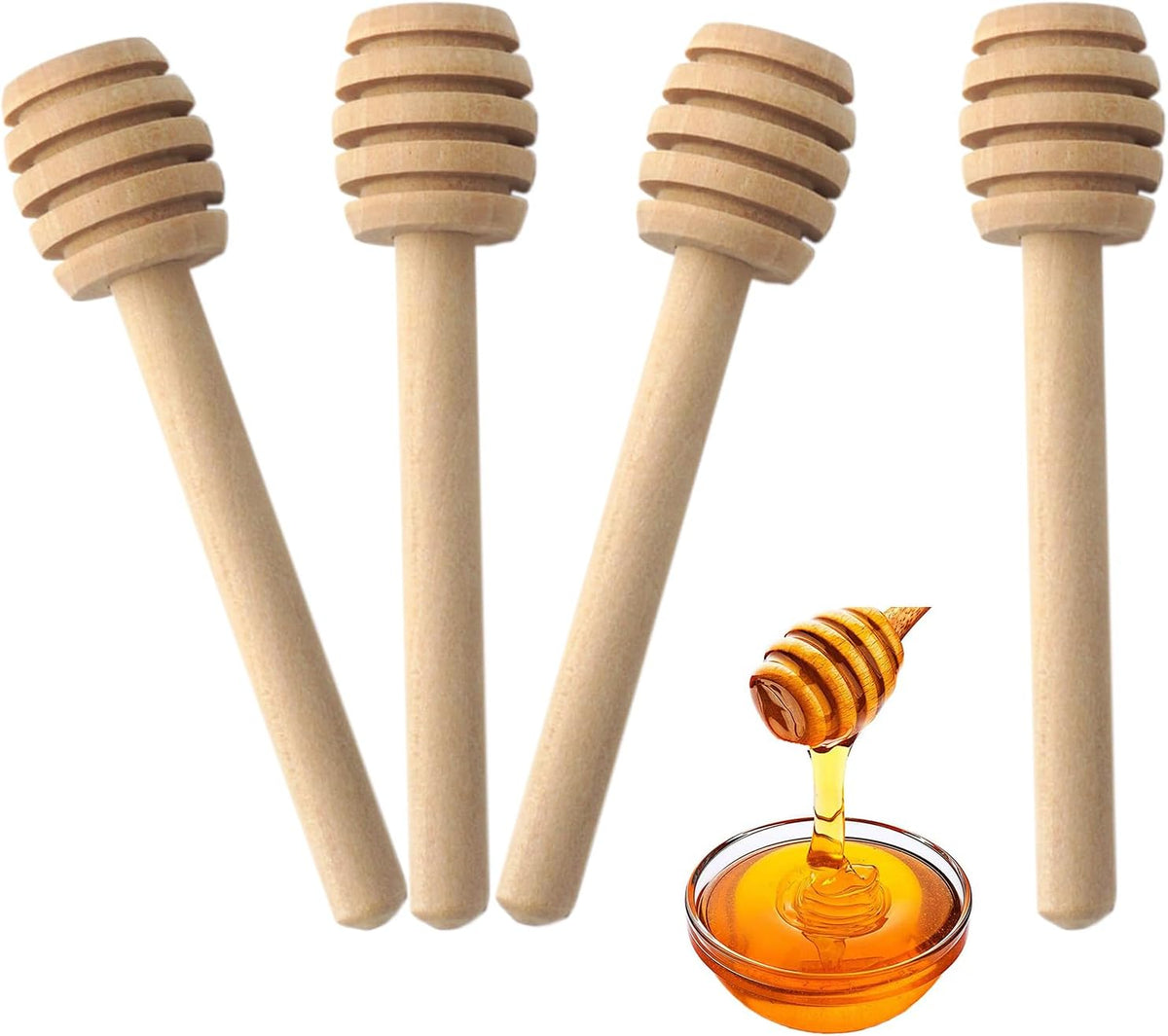 70 PCS Honey Dipper Stick,3 inch Mini Honey Dippers, Wooden Honey Dipper Stick,Honey Stirrer Honey Wand for honey Collecting Dispensing Drizzling Jar Portable and Wedding Party