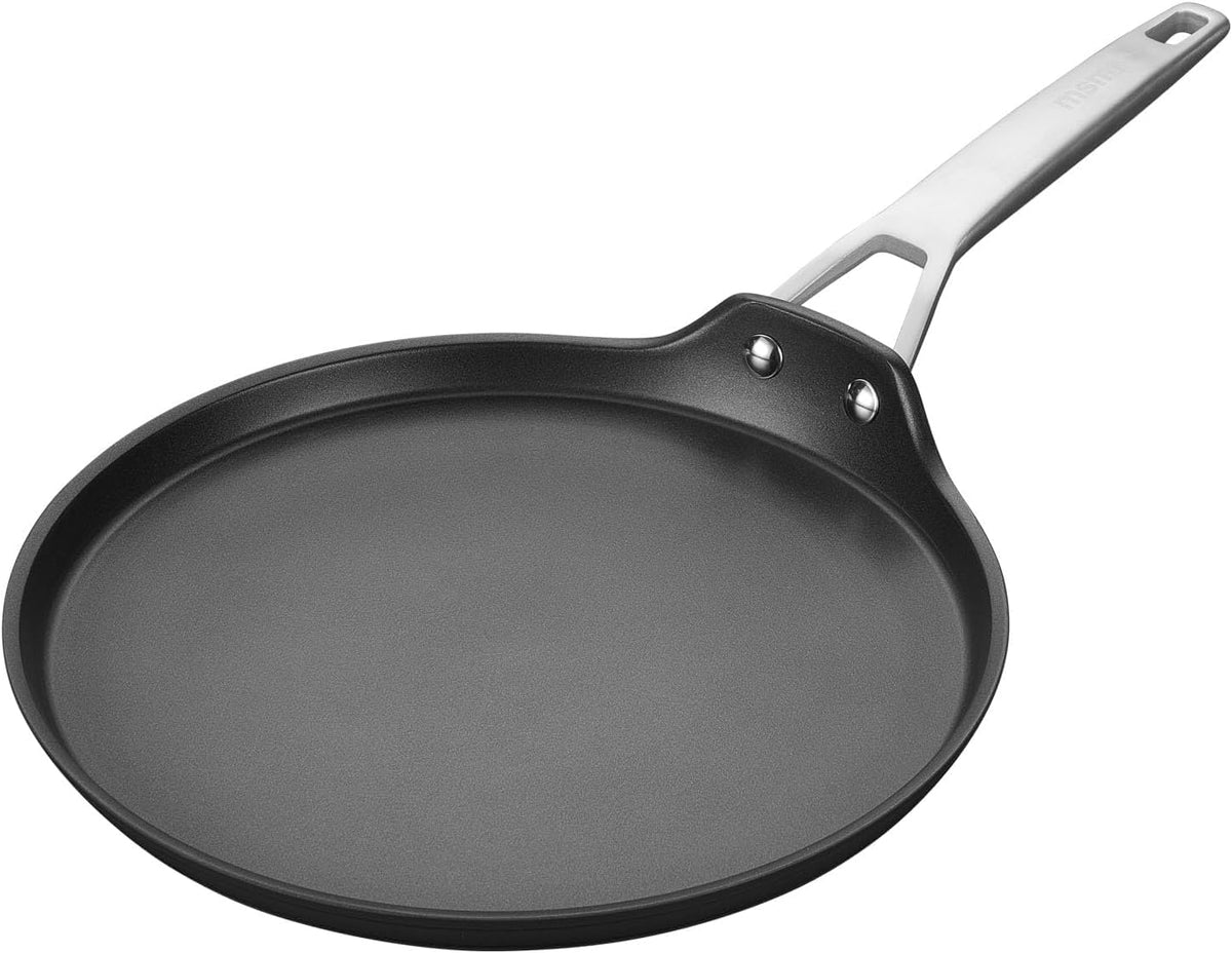 MsMk 11 inch Nonstick Crepe Pan, Titanium and Ceramic Nonstic Coating Flat Skillet Dosa Tawa Tortilla Pan, Large Pancake with Stay-Cool Handle, Induction Compatible, PFOA Free