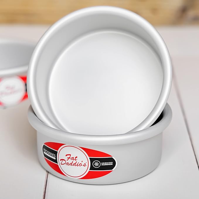 Fat Daddio's Anodized Aluminum Round Cake Pans, 2 Piece Set, 11 x 3 Inch