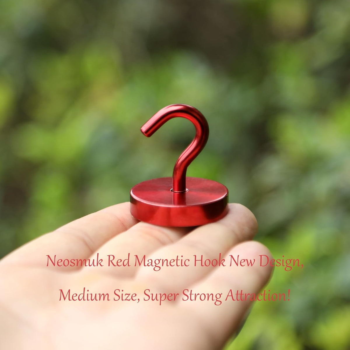 Neosmuk Magnetic Hooks, Cruise Ship Essentials, 120lb+ Heavy Duty Magnetic Hooks for Cruise Cabins, Refrigerator, Grill, Hanging, and Travel | Extra Strong Must-Haves Magnet Hook,Red, Pack of 10