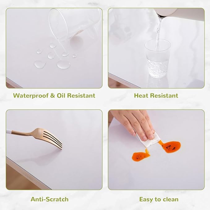 17 x 63 Inch Clear Table Cover Protector, Clear Table Protector, 1.5mm Plastic Table Cover, Vinyl Table Protector, Desk Mats on Top of Desks