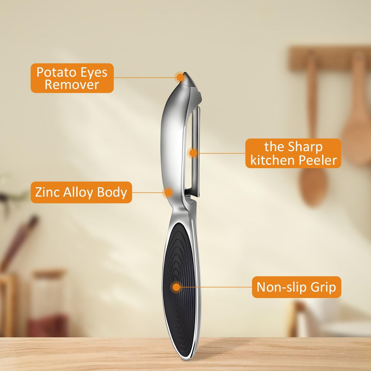 TACGEA Vegetable Peeler for Kitchen, Potato Peelers for Fruit Straight Blade, Durable Non-Slip Handle
