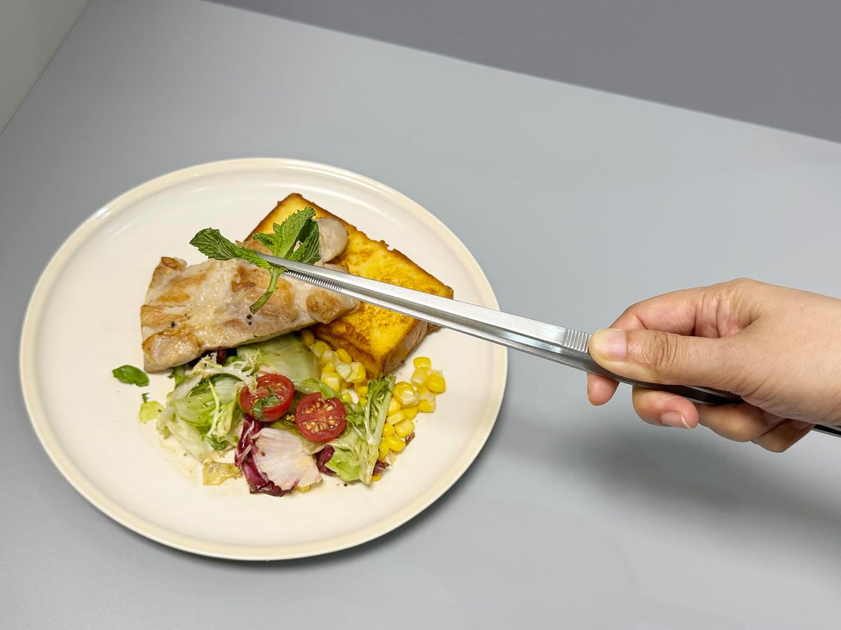 JETKONG 12-Inch Kitchen Tweezers Fine Tweezer Tongs Extra-Long Stainless Steel Cooking Tweezers