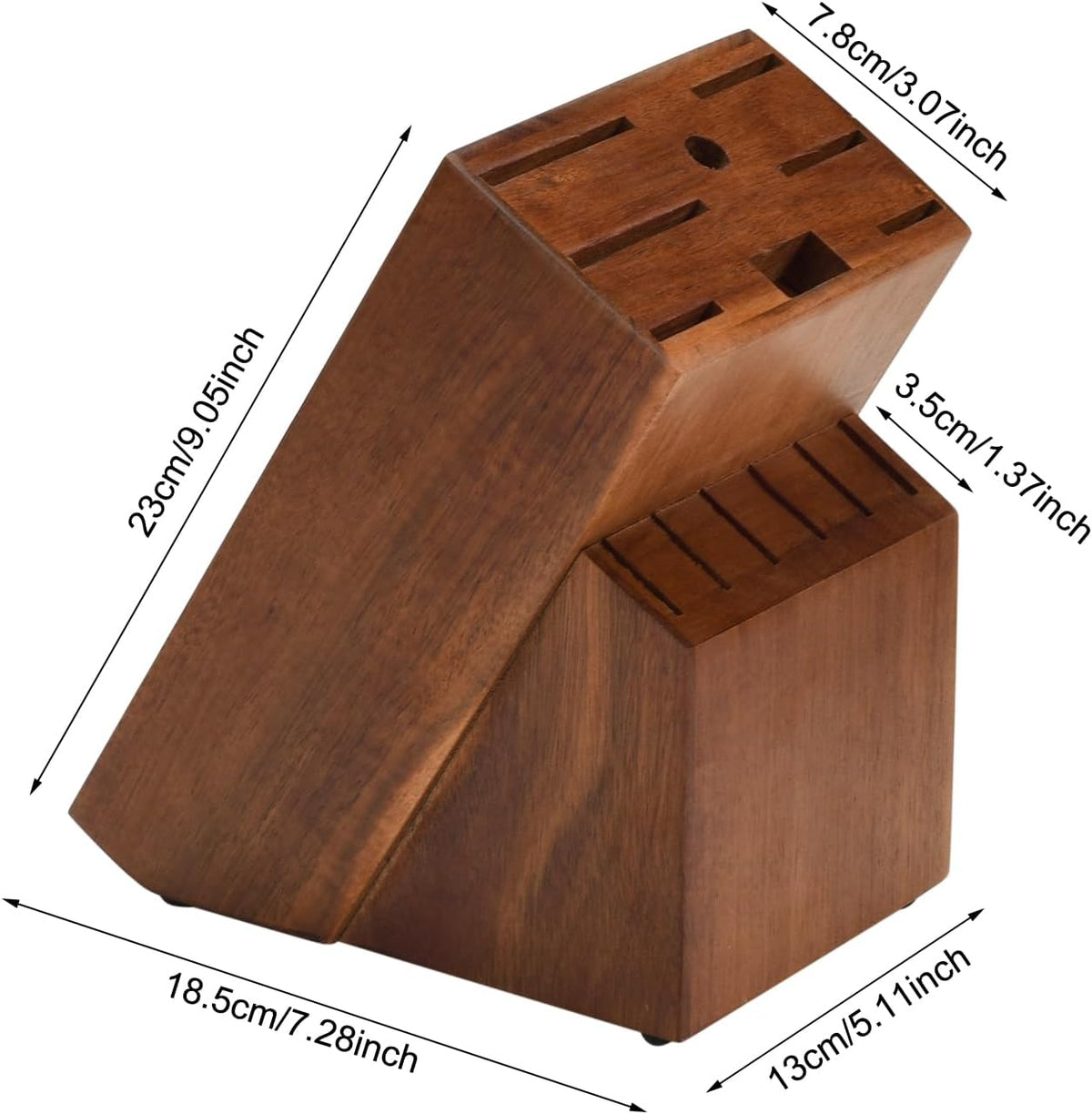 Wood Kitchen Knife Block, Universal Kitchen Knife Holder Kitchen Knife Storage Rack 14 Slots Knife Holder